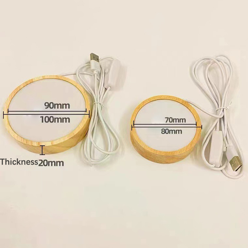 Dia.10cm 1 m rund träledd nattlätt basdekorativ skärm för kristaller glas kuldekor