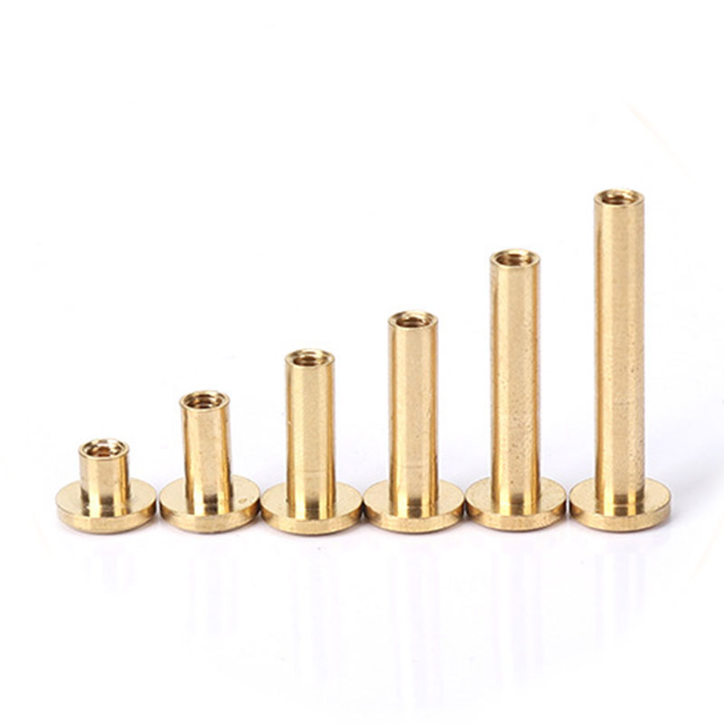 Solid Brass Binding Chicago Screws Nail Stud Rivets for Photo Album Leather Craft Studs Belt Wallet Fasteners 8mm cap