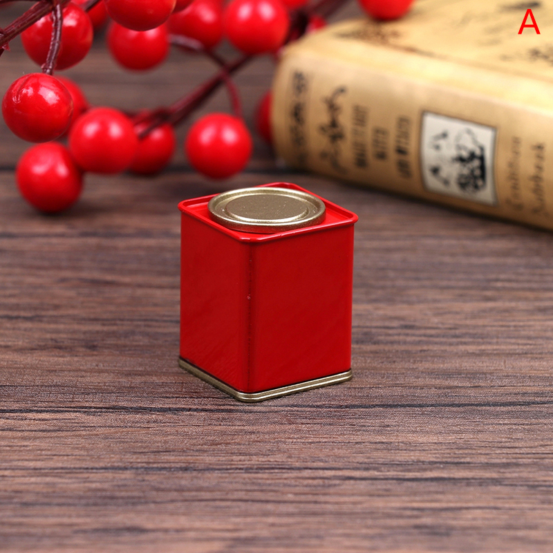 1:12 Dollhouse Miniature Cute Cookie Jar Candy Box Storage Tank Model Möbler Tillbehör för Doll House Home Decor Kids Play