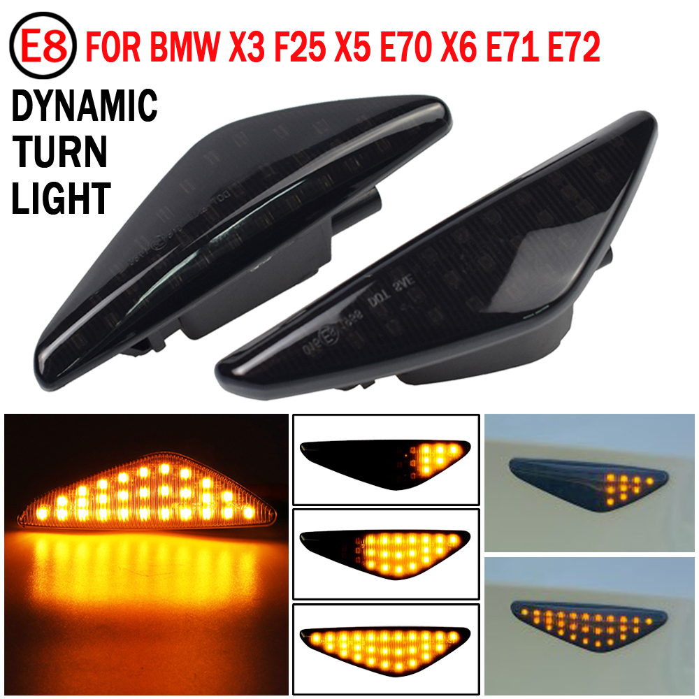 Sequential Dynamic Flowing LED Side Marker Light Turn Signal Light Blinker For BMW E70 X5 F25 X3 E71 X6 2007-2013