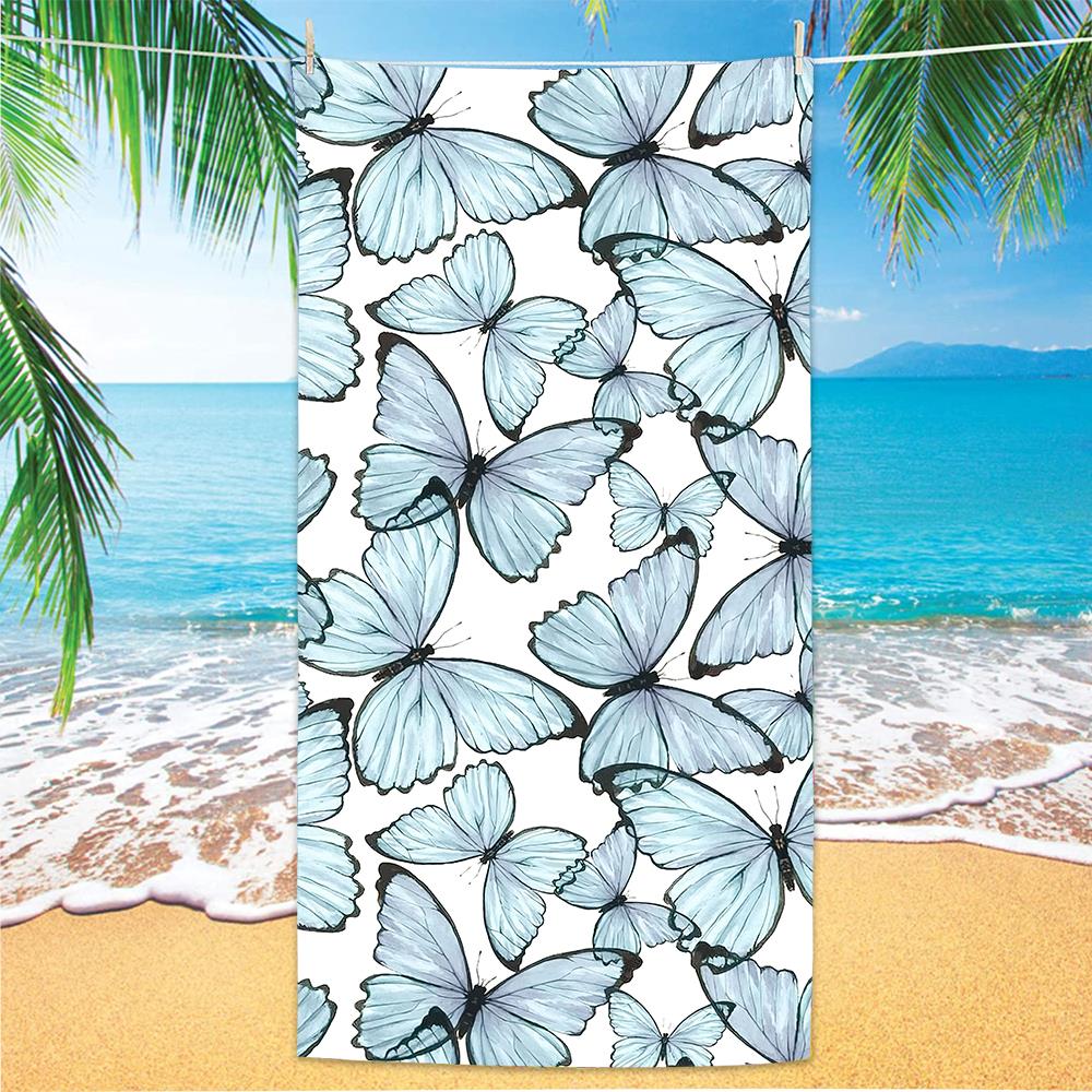 Bezpłatne, szybkie suszone ręczniki do kąpieli mikrofibry Tropikalne Rośliny drukowane ręczniki plażowe Przenośne ręczniki pływackie koc pokrywka plażowa Up