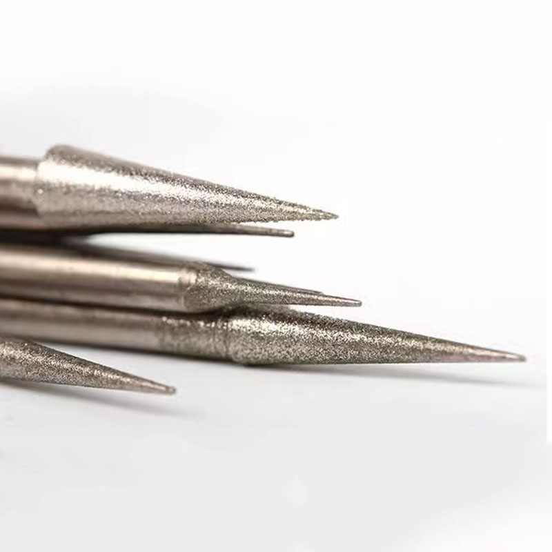 Cone Rotary Tapered For Head Diamond Grinding Bits Burrs Metal Stone Lapidary Tools Bit Universal Carving Fitment 0.6 0.8 1~4mm