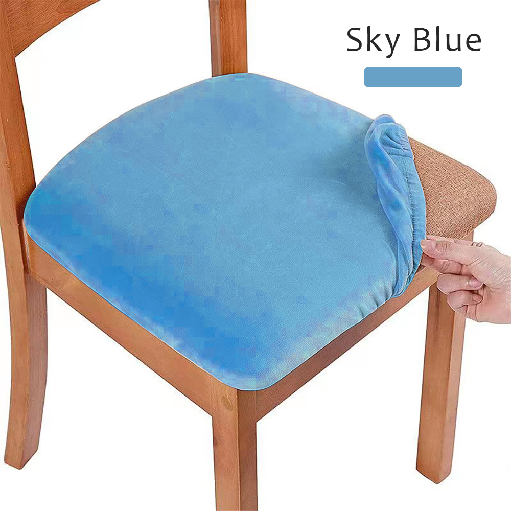 Velvet stoelbedekking eetstoel deksel niet -slip stoelen protector slipcover polyester gemakkelijk gemonteerd voor kantoor keuken banketfeestje