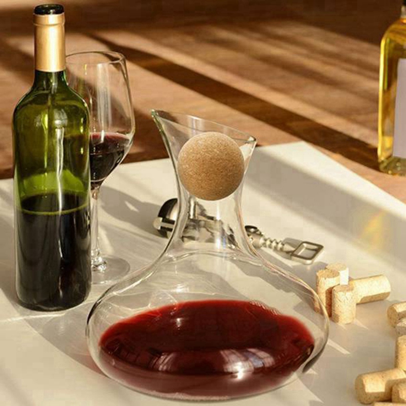 10 pezzi tappa del vino a sfera di legno in legno, tappo a sfera di sughero decantatore del vino Sostituzione della bottiglia di caraffa 2,4 pollici/ 6,1 cm