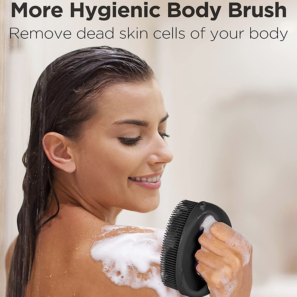 Elde Taşınan Vücut Duş Fırçası Yumuşak Silikon Vücut İnatçı Nazik peeling banyo temizleme banyo fırçası erkekler için fırçalamak için