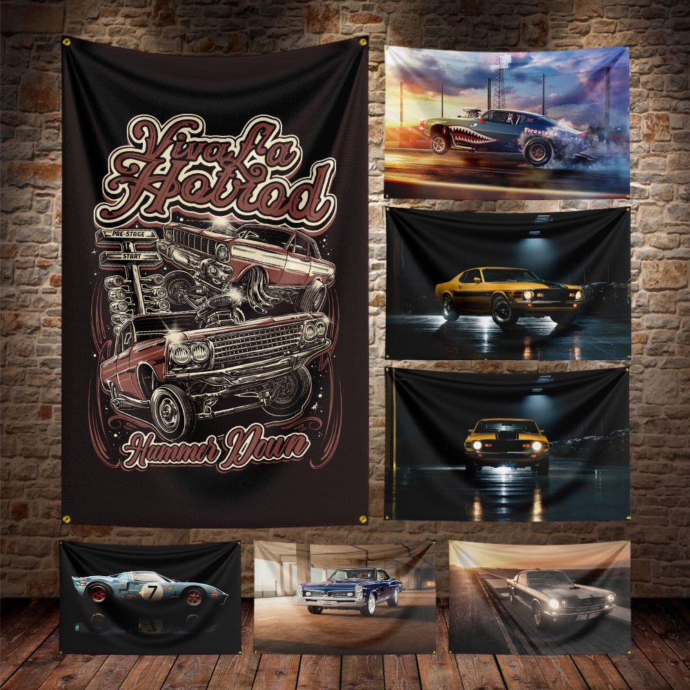 3x5ft America Dodge Mustang Muscle Car Racing Flag poliestrowy cyfrowy sztandar drukarski do wystroju