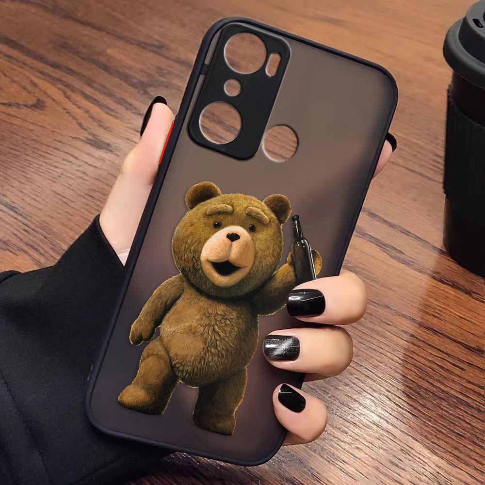 Custodia opaca Infinix Hot 20i 12 12i 11 11S 10 10i 10s Play 9 8 Pro POVA 3 Camon 15 Case Cute Ca Naughty T-T-T-TEDDY COPPIA Orso Anime