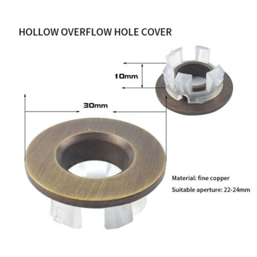 Brass Sink Hole Overflow Cover For Kitchen Bathroom Basin Trim Bath Drain Cap Sink Wash Basin Round Overflow Ring Plug