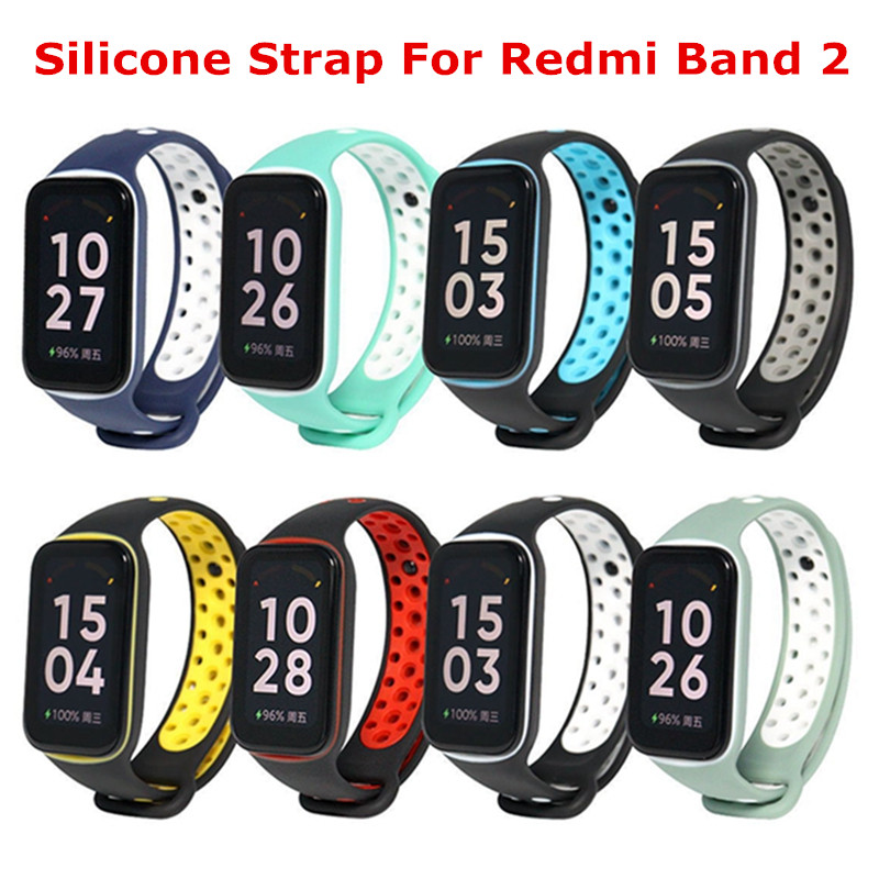Silikonrem för Redmi Band 2 Armband Armband Smart Watch Band Armband Rem för Xiaomi Smart Band 8 8aktiv Correa Watch