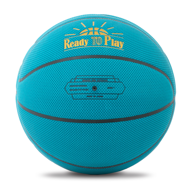 Youth Basketball Size 7 Indoor Training Outdoor Playground Play Game Young Men Students Team Sports PU Gray Blue Basketball Ball