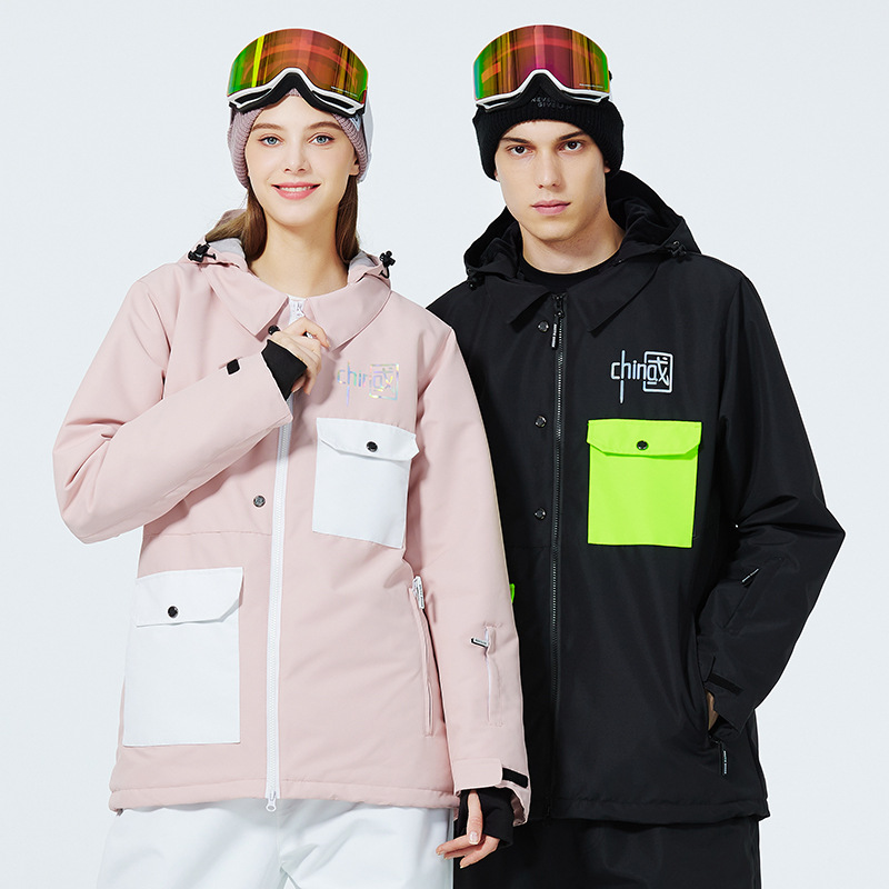 女性向けの温かい豪華なスキージャケット男性2022防水防風の通気性スノーボードジャケットパーソナリティデザインカップルスキーコート
