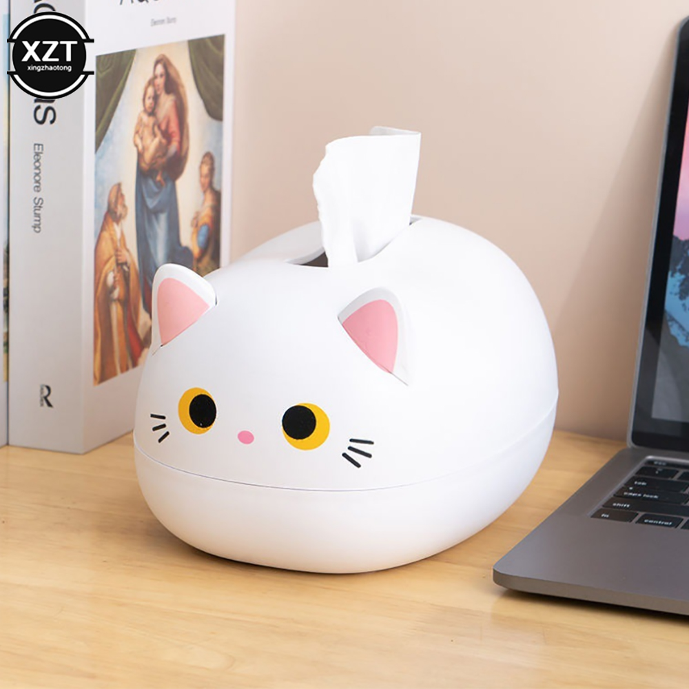 Caixa de tecidos de gato Kawaii Caixa de armazenamento de guardana