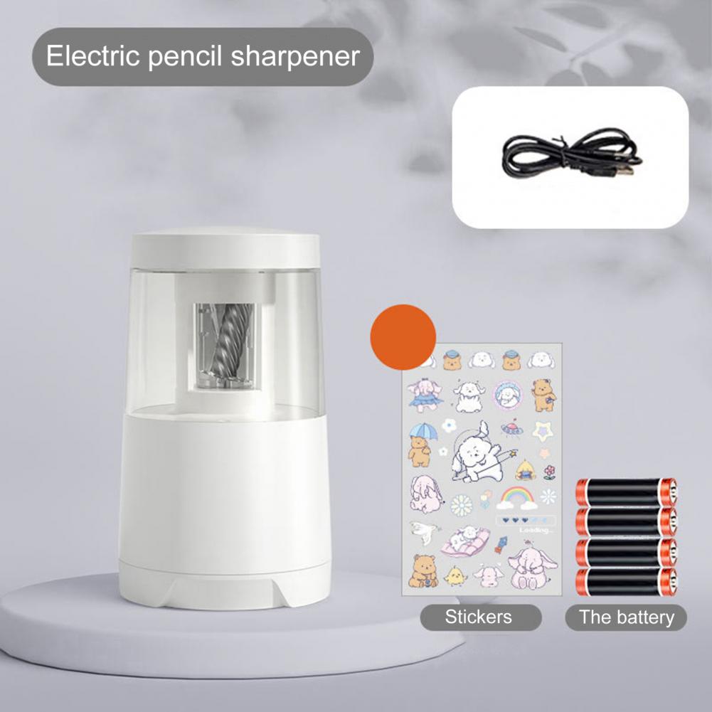 Automatisk slipare Användbar spiralformad stålblad Electric Pencil Sharpener Batteridriven elektrisk vassare