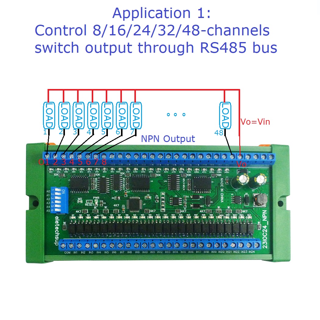 DC12V-24V 8CH NPN/PNP Ingresso 8CH NPN 300MA Relice Solido Relay Output Modbus RTU RS485 IO Modulo