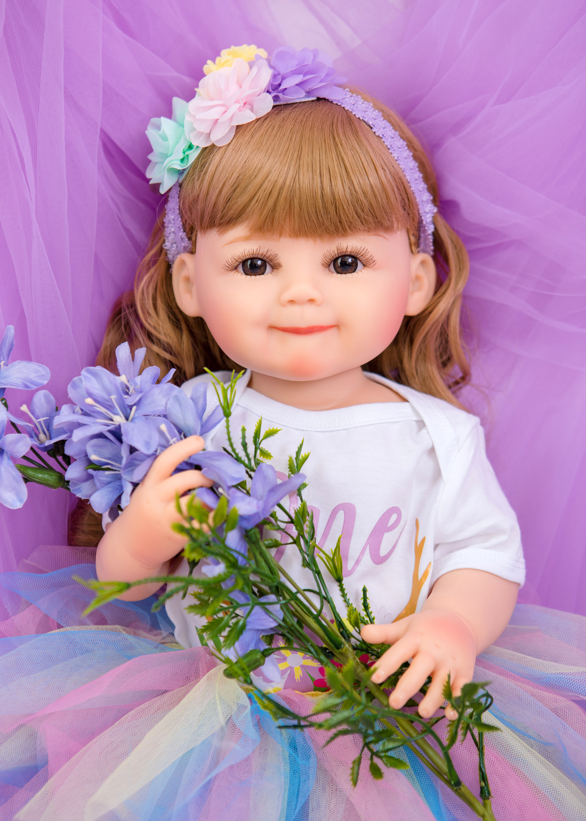 22inch Super Cute UU Doll All Silicone Reborn Baby Doll Maternal and Child Teaching Aids Birthday Gifts For Children's Day