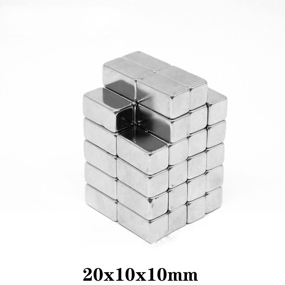 1 ~ 20x10x10 mm Bloc cuboïde N35 Aimant 20x10x10mm Néodyme magnétique 20 mm * 10 mm Ndfeb Strong Maignets 20 * 10 * 10 mm