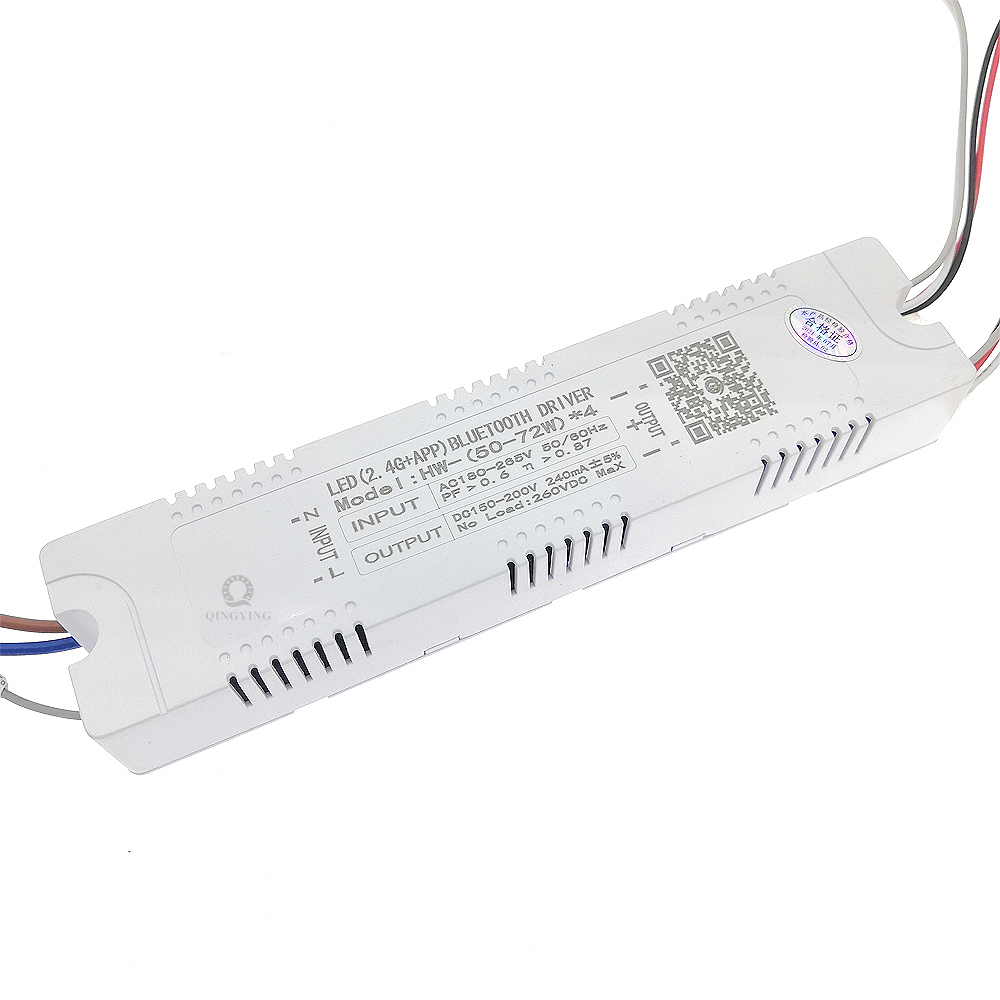 2.4G Smart LED Driver 50-72Wx4 2.4G RF Remote Bluetooth Control Intelligent Power Supply 240mA DC150-200V Dimming Driver