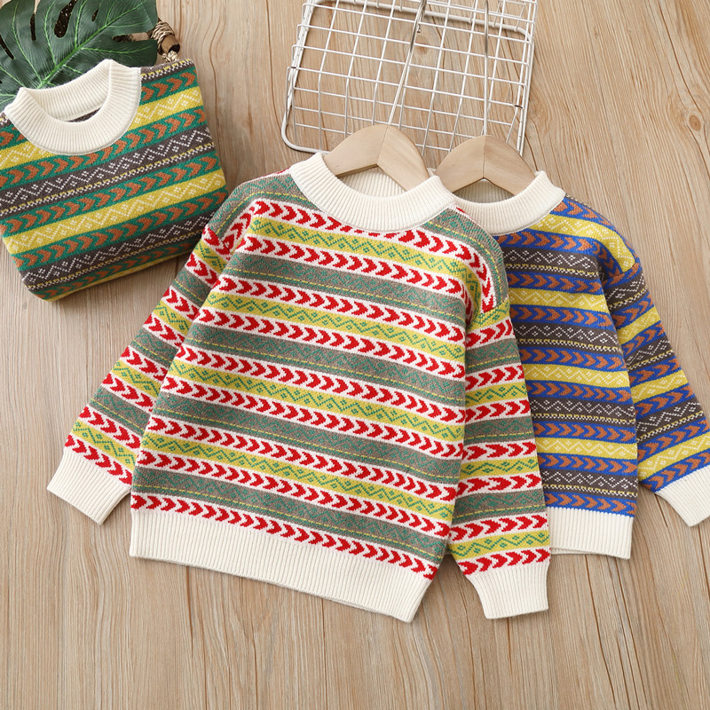 Meninos meninas suéteres primavera outono de 3 a 8 anos crianças pullover de lã Sweworkshirts para bebê malha de tricô de roupas infantis