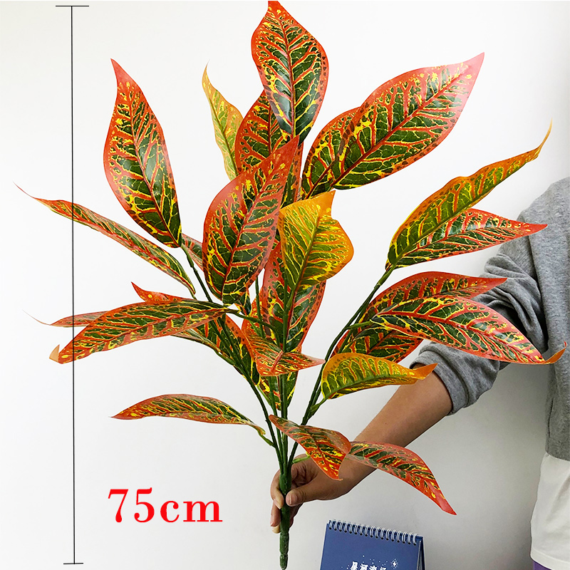 75cm 26大きな人工植物の葉トロピカルツリーフェイクマグノリアブランチプラスチックパームリーフフェーズモンステラホームガーデンの装飾