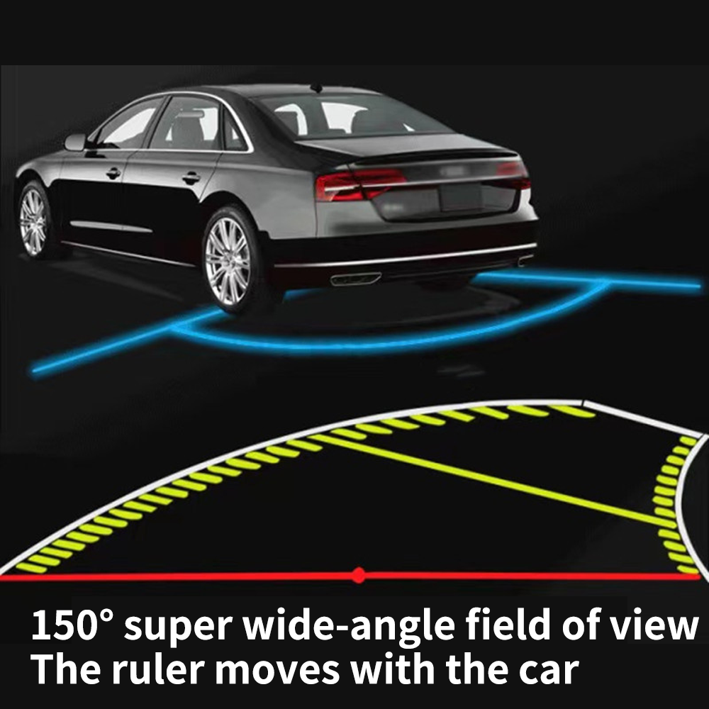 Justnavi Dynamictrajectory inverse caméra 4089 Trajectoire de caméra automobile Trajectoire HD 150 ° grand angle étanche CCD Vision nocturne