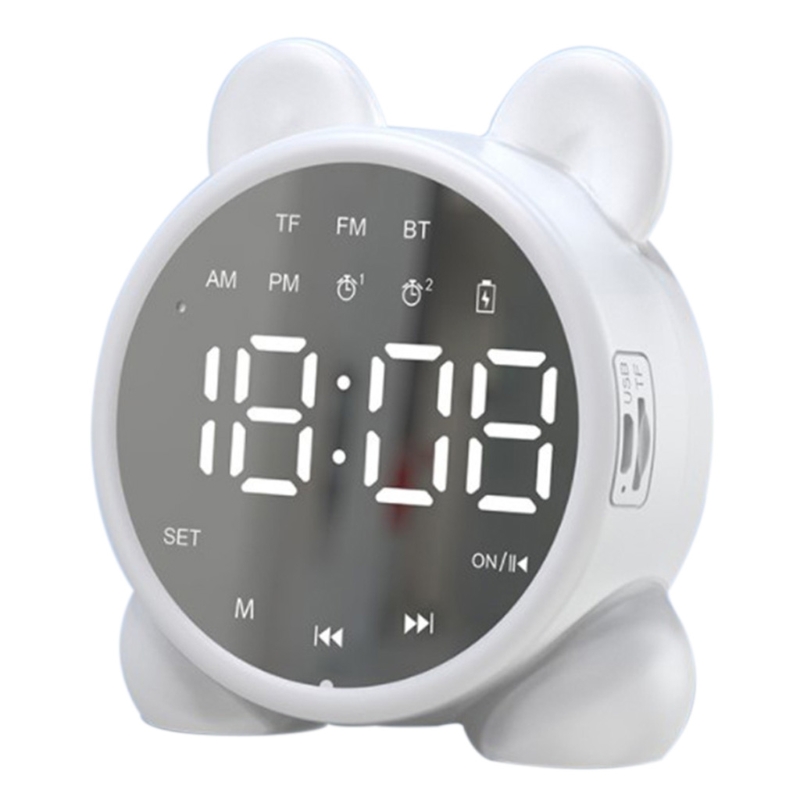 Children Kids Bluetooth-compatible Speaker Alarm Clock Sleep Timer Bedside Alarm Clock LCD Digital Display Table Clock Wholesale