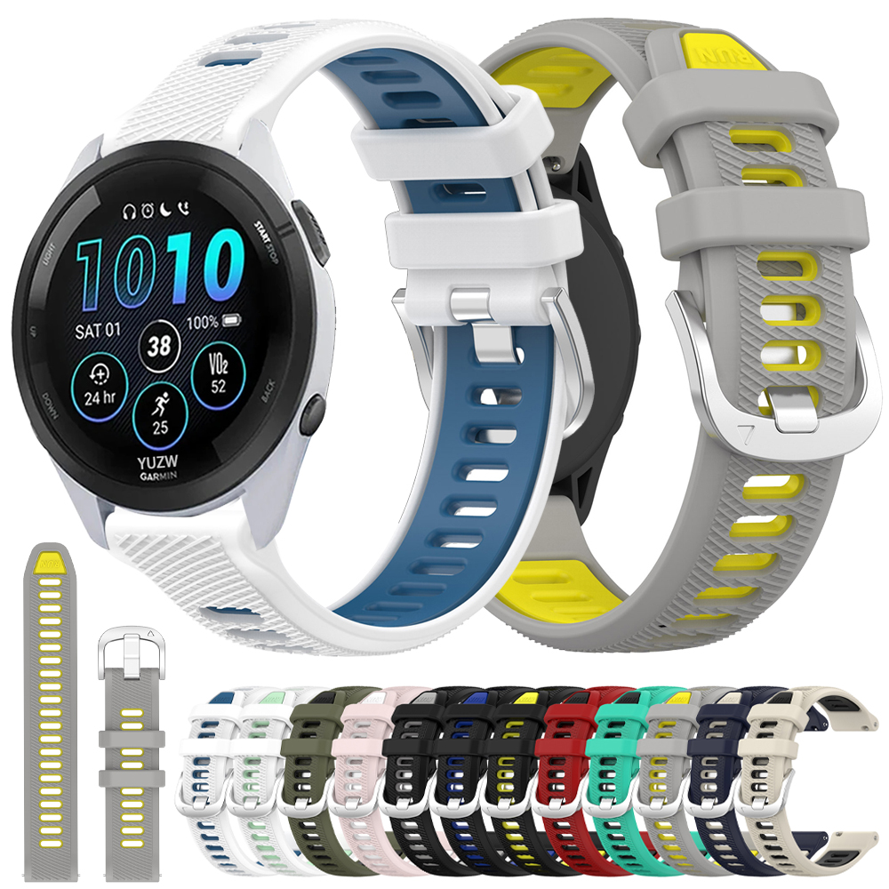 Cinghie di silicone da 20 mm 22 mm Garmin Forerunner 265 255 245 Musica/Vivoactive 4/Venu 2 Plus Sq Run Brand Bracciale Accessorio bracciale