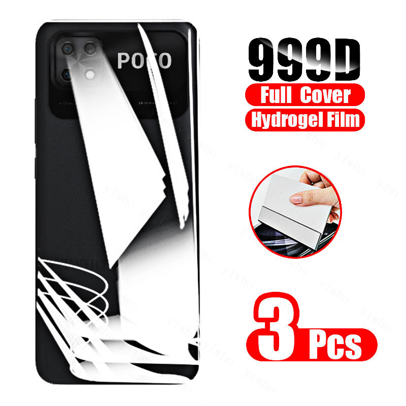 Terug hydrogelfilm voor Xiaomi Poco C40 X4 GT X3 Pro NFC Scherm GEL BESCHERMERS LENS SAFeel