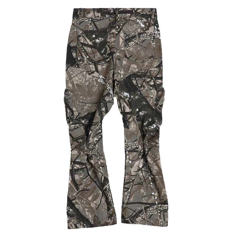 Men's Pants Harajuku Y2K large pocket camouflage drawstring mens cargo pants straight loose hip-hop casual top oversized unisex close-up pants J240409