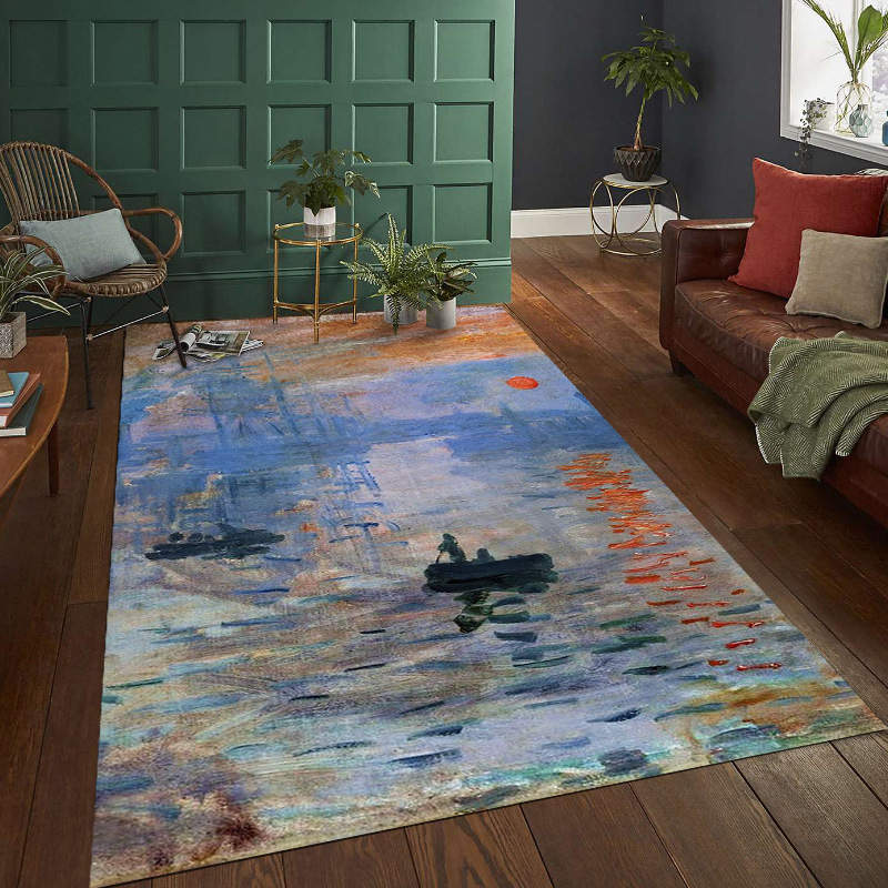 Monet Lotus schilderij artistieke tapijten tapijt voor slaapkamer Home Decor Floor Mat Tapijt Anti-Skid mat voor woonkamer Kerstcadeau