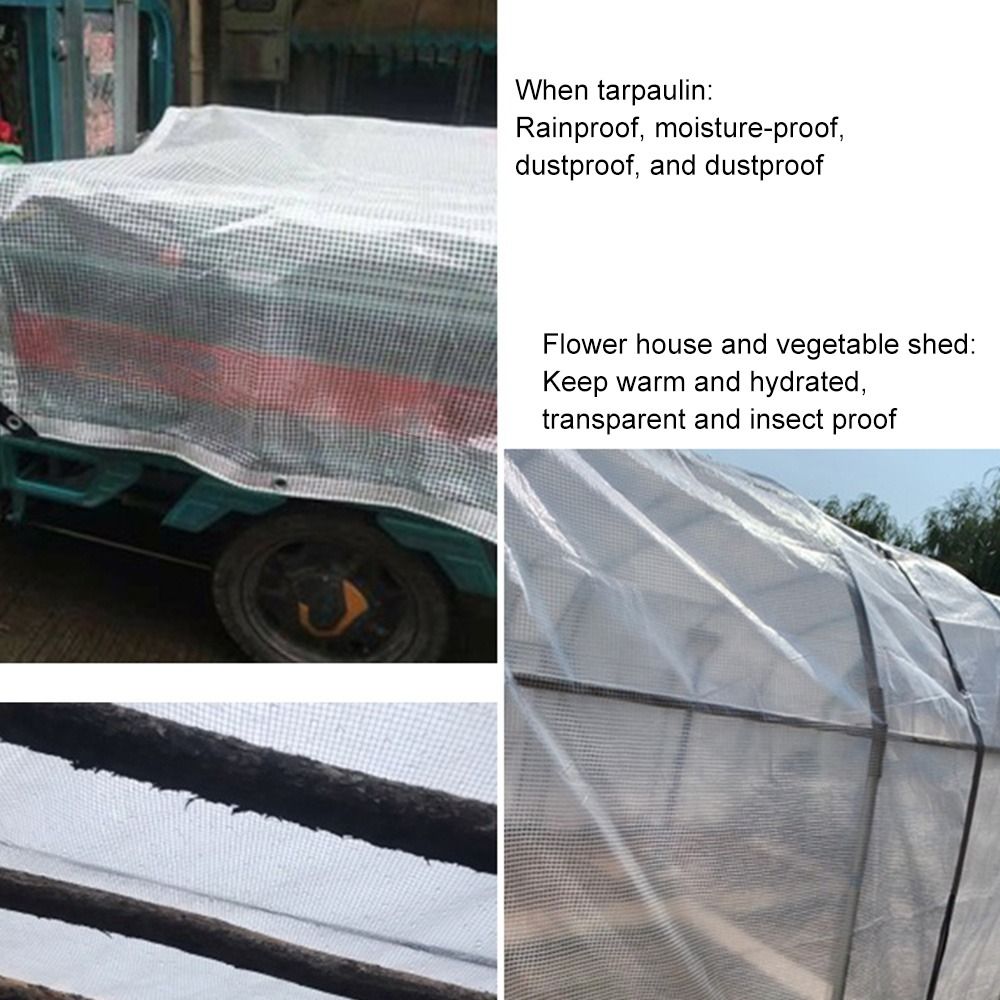 0.48mm Transparent PVC Tarpaulin Film Rainproof Tarp Garden Succulent Plants Cover Shelter Home Garden Furniture Rain Cover