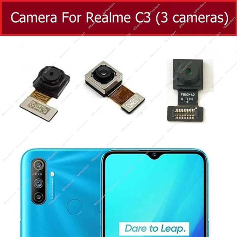 Pour Realme C3 C3I RMX2020 RMX2021 RMX2027 APRERE ARRIÈRE CAMÉRIE MAINE MAIN MODULE DE CAMÉE DE CAMÉE SELI-SELIE AVANT