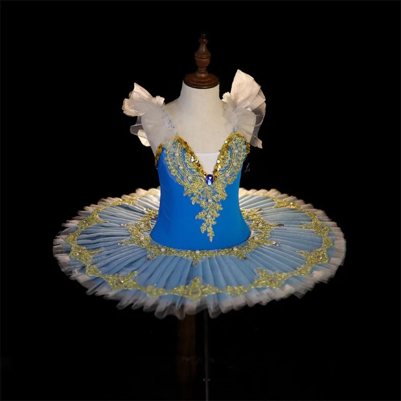 Professional Ballet Tutu Girl White Swan Lake Dance Costume Child Performance Ballerinas Pancake Tutu Kids Ballet Dress Girls 240411