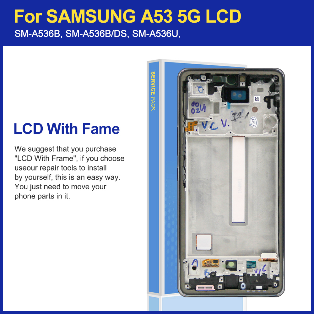 6.5 '' AAA+ TFT-kvalitet för Samsung Galaxy A53 5G LCD Display Pekskärmsersättning för SM-A536B SM-A536B/DS SM-A536U