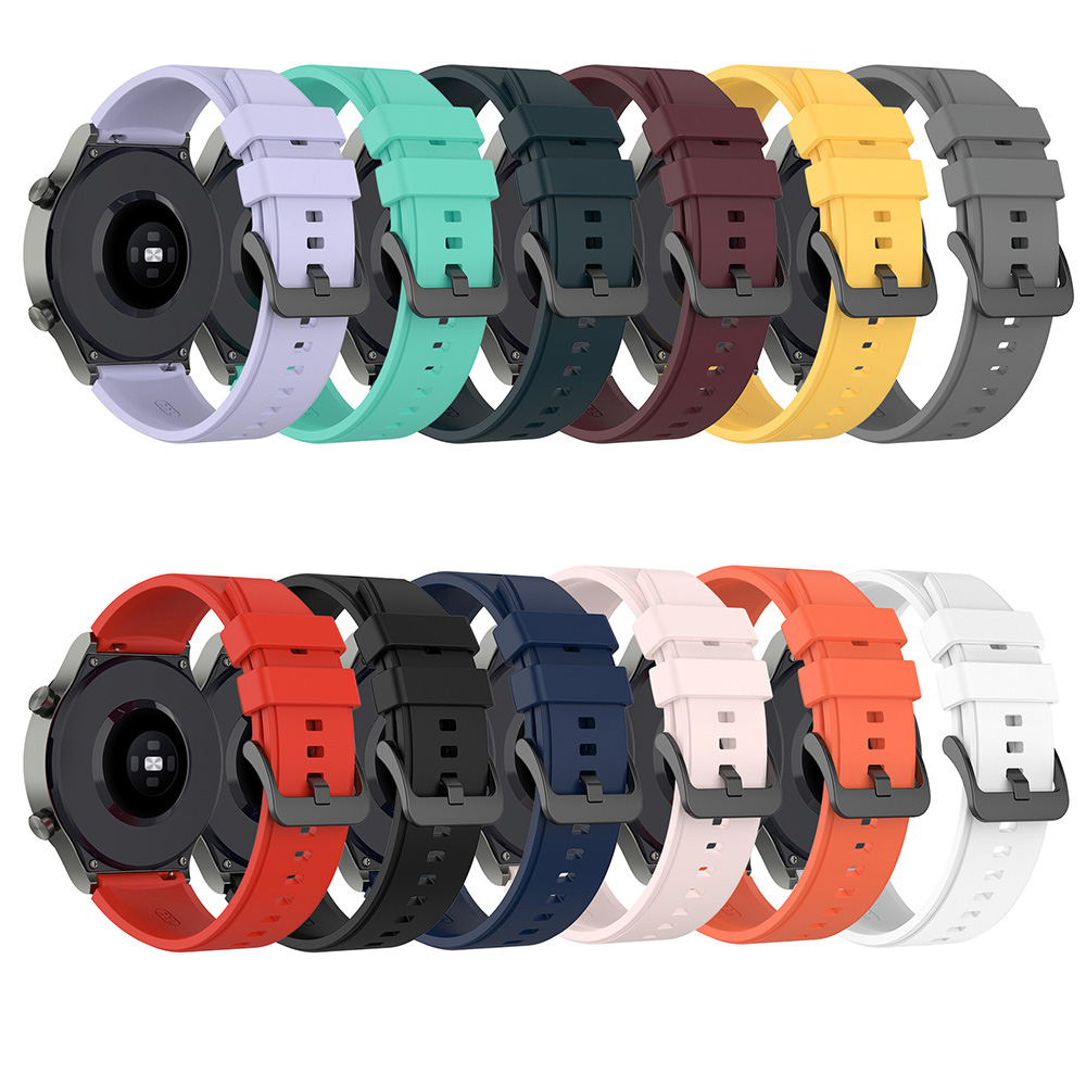 Pulseira de silicone original de 22mm para huawei relógio GT 2 Pulseira Pro para Xiaomi Mi Watch S1 Pro Active Color 1 2 Sports Sports Bracelet