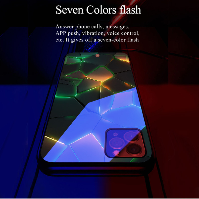 Custodia luminosa a LED KURIOLL iPhone 12 13 14 pro max 11 xr xs 7 8 più SE 2020 Chiamata Flash Light Up Telefono Fonda