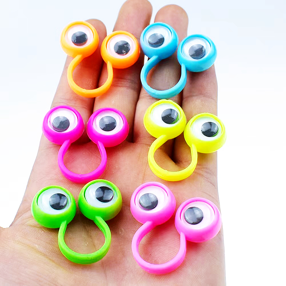 œil-doigt de doigt anneaux en plastique avec des yeux de marginage pour les enfants de fête d'anniversaire Favors Toys Pinata Pilers Halloween Decoration