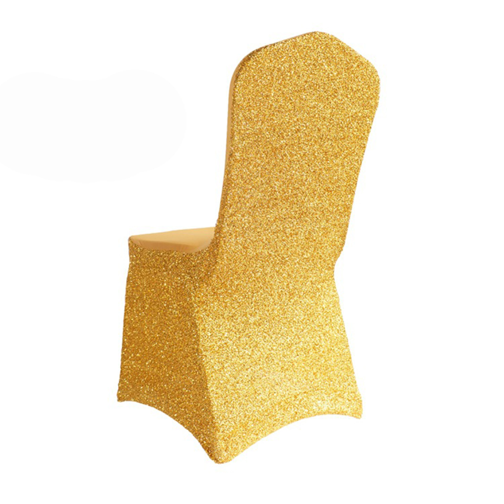 1/2/Spandex Glitter Chair Coverses Gold Silver Elastic Stretch Stretch Stretch Claid Couverture pour Hotel Banquet Party Mariage Decoration