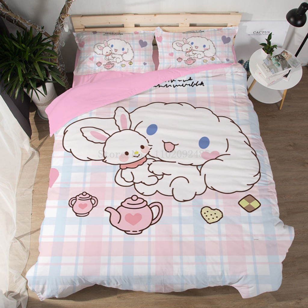 Cinnamoroll Dog Duvet Cover Bedding Set Double Twin King Kids Baby Girls Bedclothes Comforter Quilt Cover Bedroom Decoration