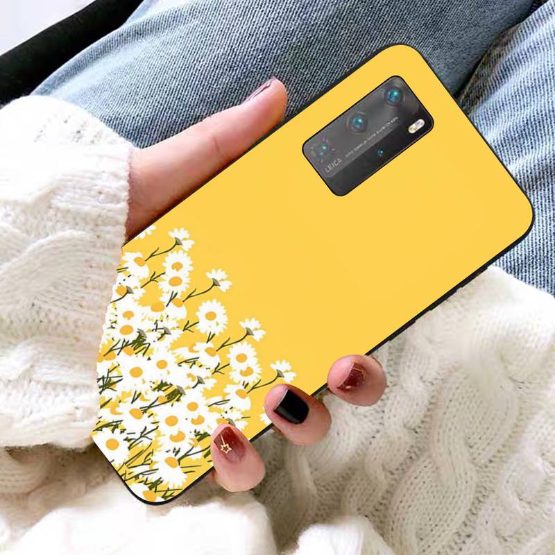 Fleurs Daisy Smile Téléphone Case pour Huawei P30 40 20 10 8 9 Lite Pro Plus PSMART2019