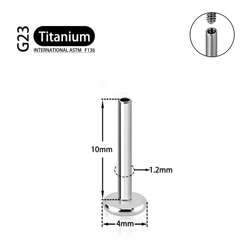 Titanyum G23 Saplama Küpe Çubuk Dahili İplik Fiş Septum Kulak Dudakları Burun Delme Tragus Vücut Takım Parçaları Aksesuarlar