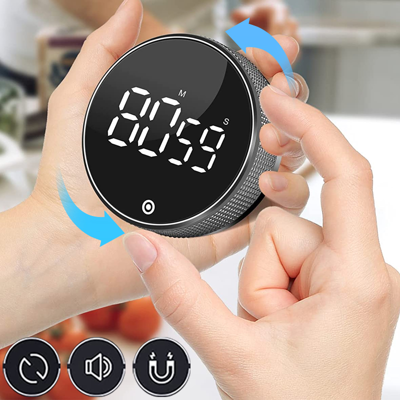 Magnetyczny czas kuchenny Rotary Digital Timer Manual Countdown Alarm Mechaniczne gotowanie czasu gotowania