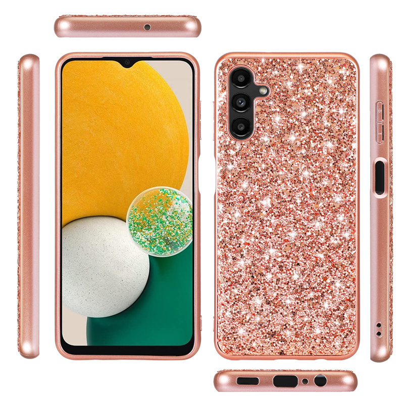 Voor Samsung Galaxy A14 A34 A54 5G Case Luxe Bling Glitter Sequins Silicone Phone Case voor Samsung A54 A 14 34 54 5G Back Cover