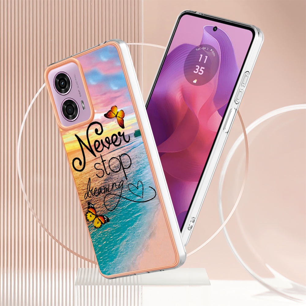 24Designs Marble Soft IMD TPU Chromed Cases voor Samsung A35 A55 Moto G84 G34 G04 Pixel 9 Pro Xiaomi Redmi 13C Luipaard Bloem Ocean Bling Patel Telefoon Back Cover Cover