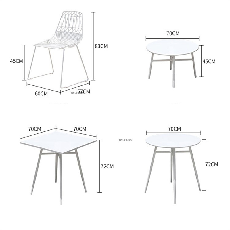 Modern Minimalist Black Outdoor Table and Chairs Set Outdoor Garden Living Room Desk Chairs for Country House Patio Furniture