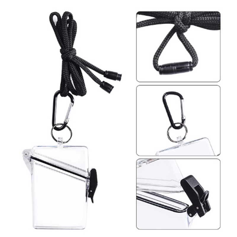 New-6 Pack Waterproof ID Card Badge Holder Case-Clear Waterproof Sports Case/Case Lanyards for IdKeys Cards/Locker Dry Box