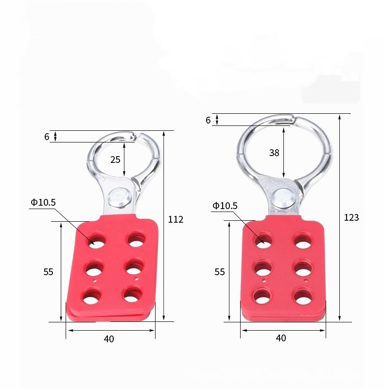 Промышленные Haspseps Safety Lockout Bedi Type Type Diameter 25/38 мм блокировка 1/1,5 дюйма Стальной крючок пряжки стальный крючок