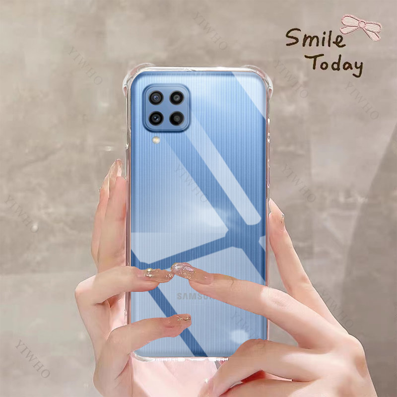 Étui doux du téléphone transparent pour Samsung Galaxy M22 TPU Case transparente pour Sansung M 22 6,4 
