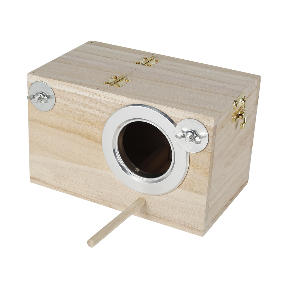 Parket Nesting Box Bird House Budgie Boîte de reproduction en bois Cage Perrot Box Nest Avilière pour les tourtereaux, FinCh, Casques, Cage