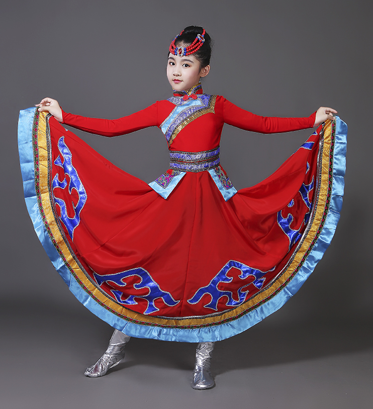 Costume de danse chinoise traditionnelle mongole tibétaine