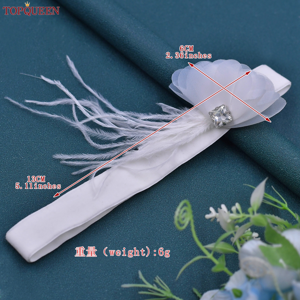 Topqueen Cosplay Girl Elastic Jam Leg Ring Garter Feather Feather's Sexy's Sexy Feather CHIGH RING MARIAGE GARTER GARTER ST22